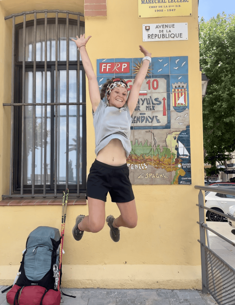 a woman jumping in the air